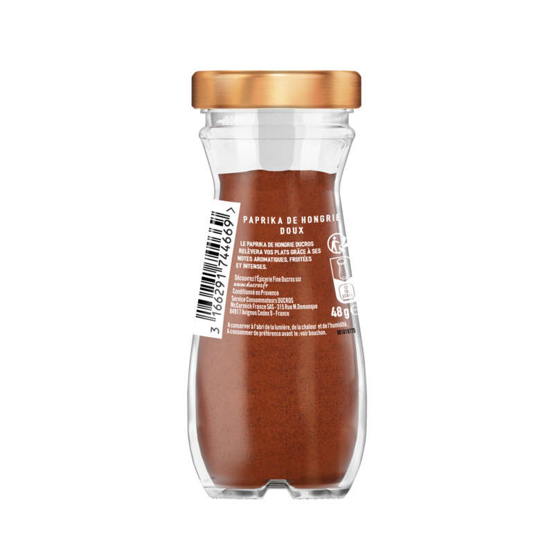 Ducros Paprika De Hongrie, Doux, Idéal Pour Viandes À Rôtir Et À Mijoter 48G