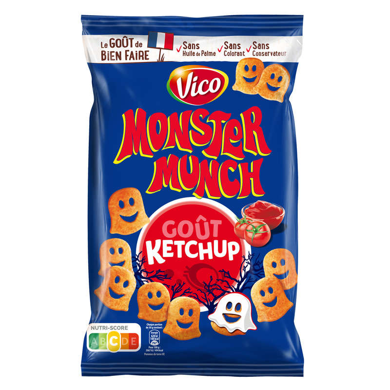 Monster Munch Produit soufflé à base de pomme de terre goût ketchup 85g