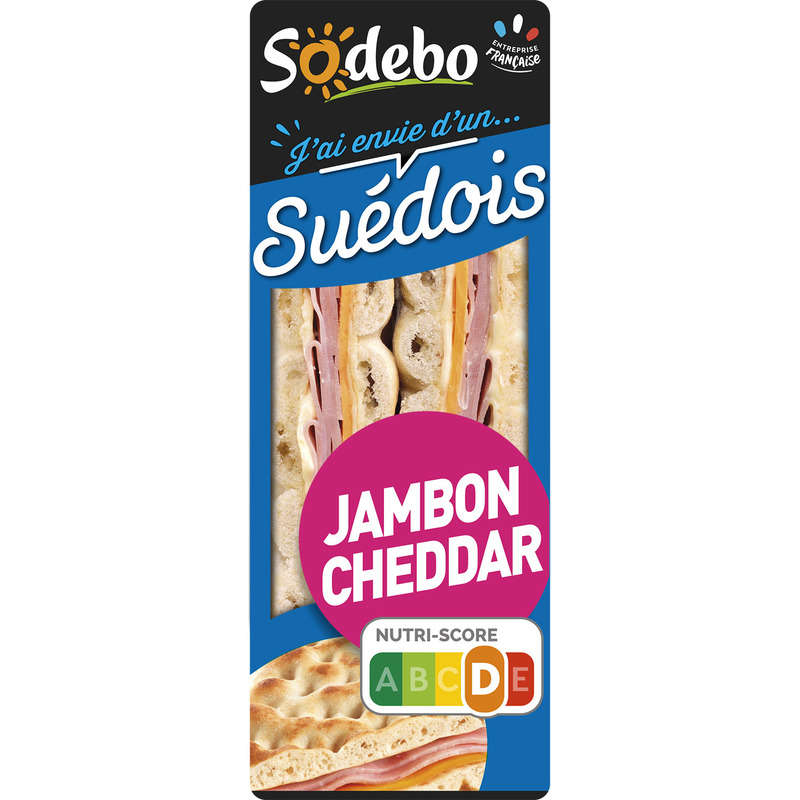 Sodebo Swedish Sandwich ham cheddar melted 135g