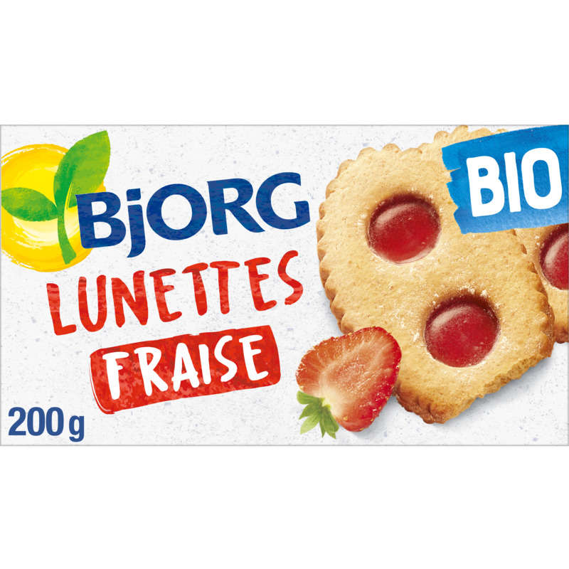 Bjorg Lunettes À La Fraise Et Farine D'Épeautre Bio 200G