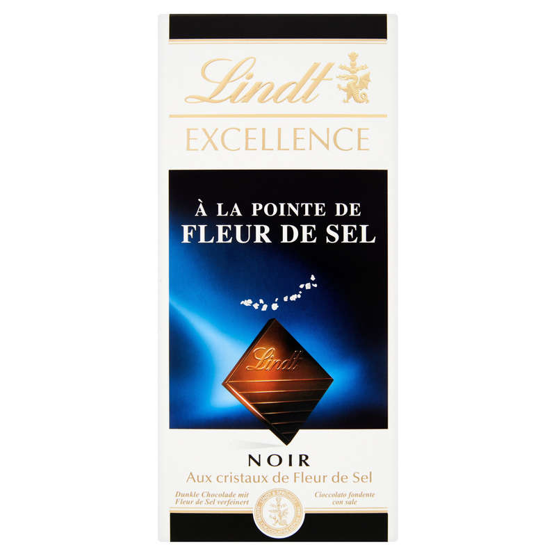 Lindt Tablette Excellence Noir À La Pointe De Fleur De Sel 100 G