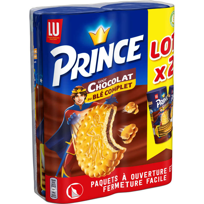 Lu Prince Whole Wheat Chocolate Filled Biscuits 2x300g