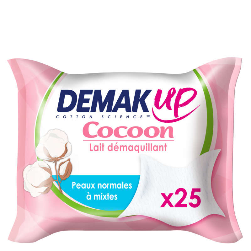 Demak'Up Lingettes Au Lait Démaquillant À L'Amande & Coton X25