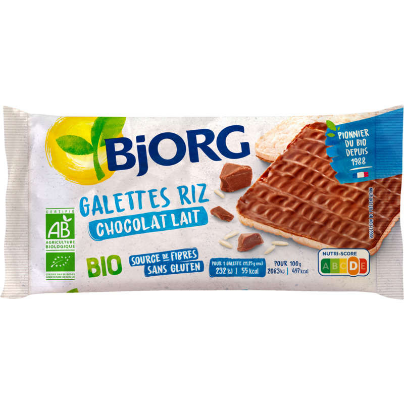 Bjorg Galettes Riz Chocolat Au Lait Bio 90G