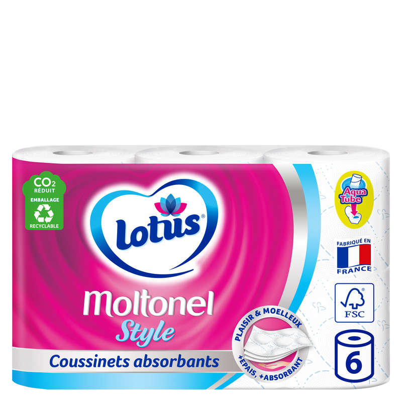 Lotus Papier Toilette Moltonel Style x6 rouleaux