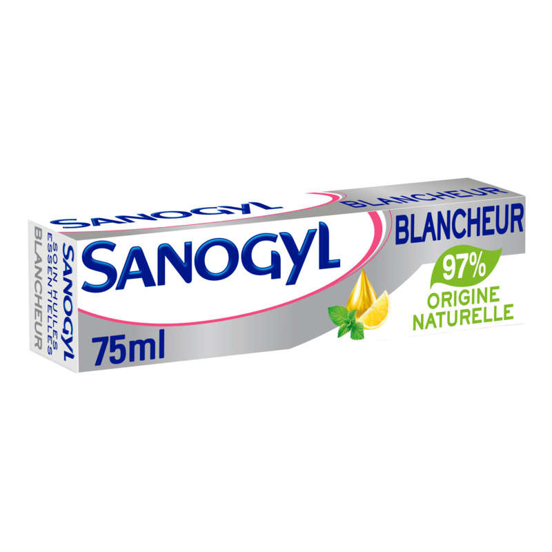 Sanogyl Dentifrice soin blancheur à la menthe et au citron 75ml