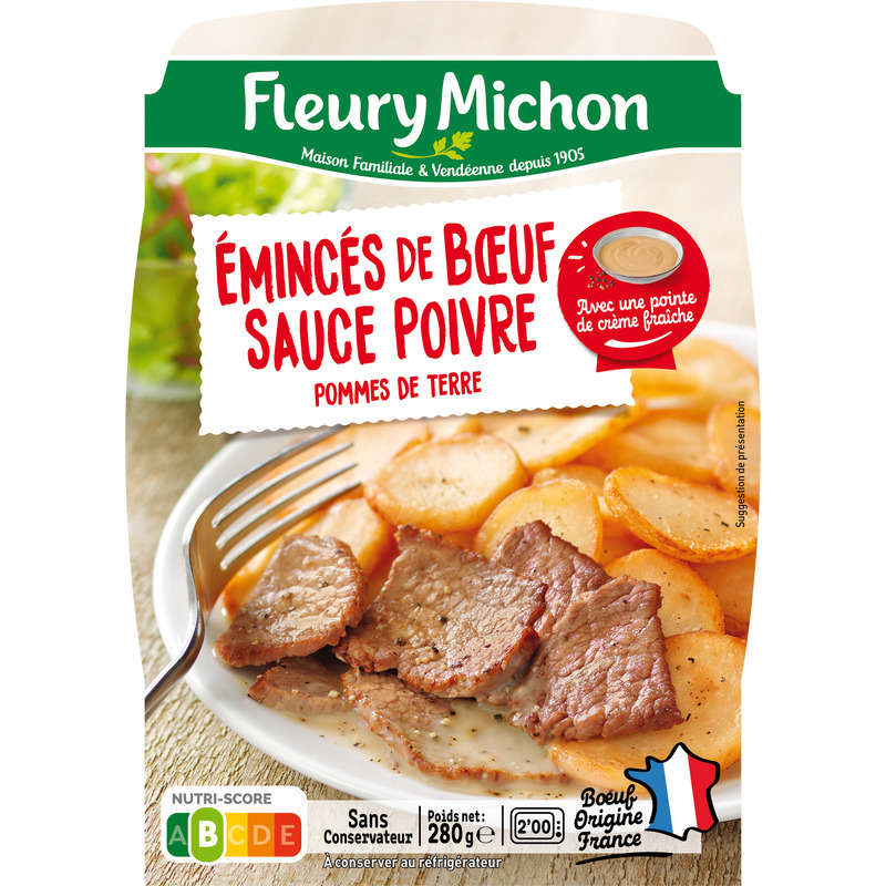 Fleury Michon Emincés de Bœuf Pommes de Terre Sauce Poivre 280g