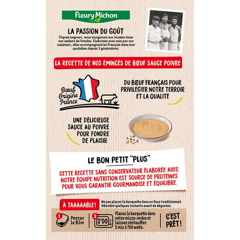 Fleury Michon Emincés de Bœuf Pommes de Terre Sauce Poivre 280g