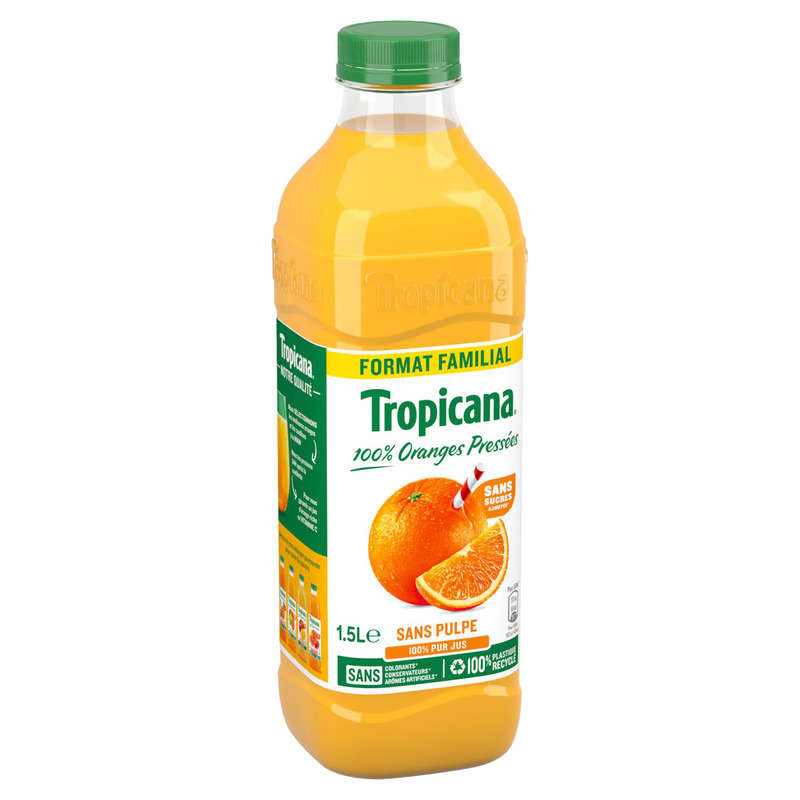 Tropicana Pur Jus D'Orange Sans Pulpe 1,5L