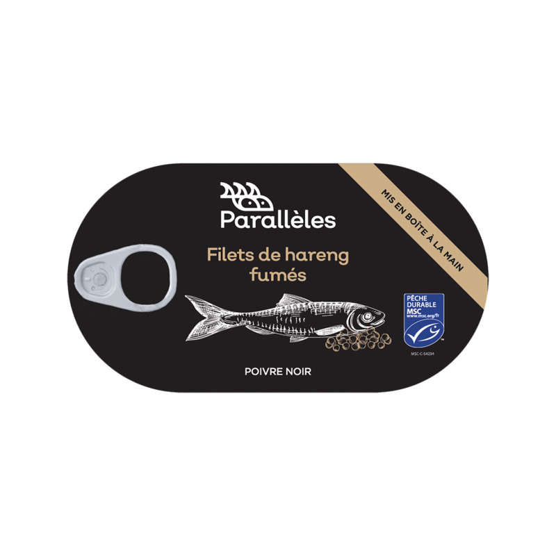 Parallels Smoked Herring Fillets with black pepper and sunflower oil 130g