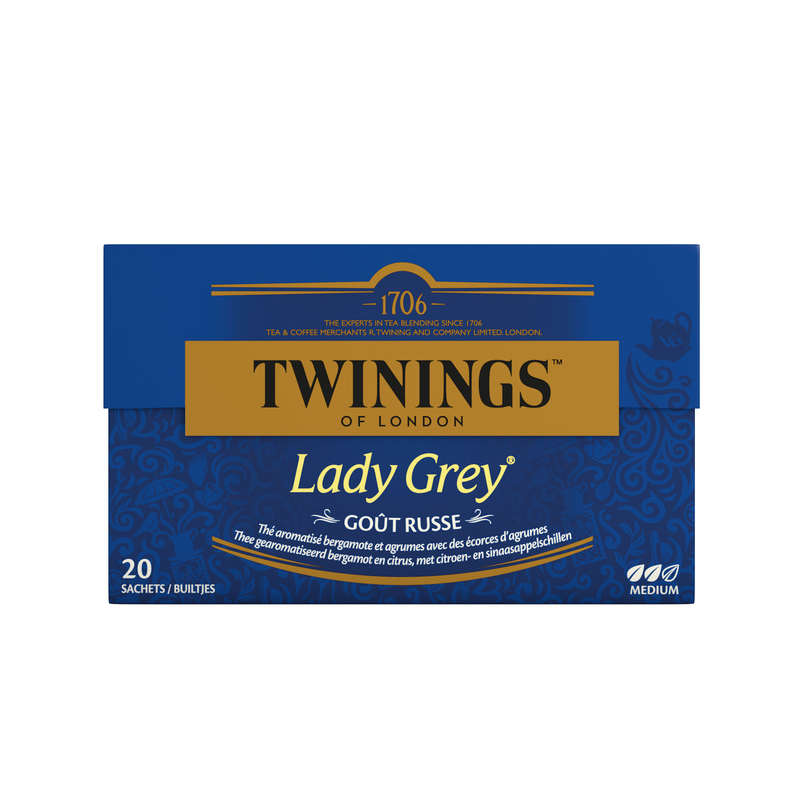 Twinings Thé Lady Grey Goût Russe 20 Sachets 40G