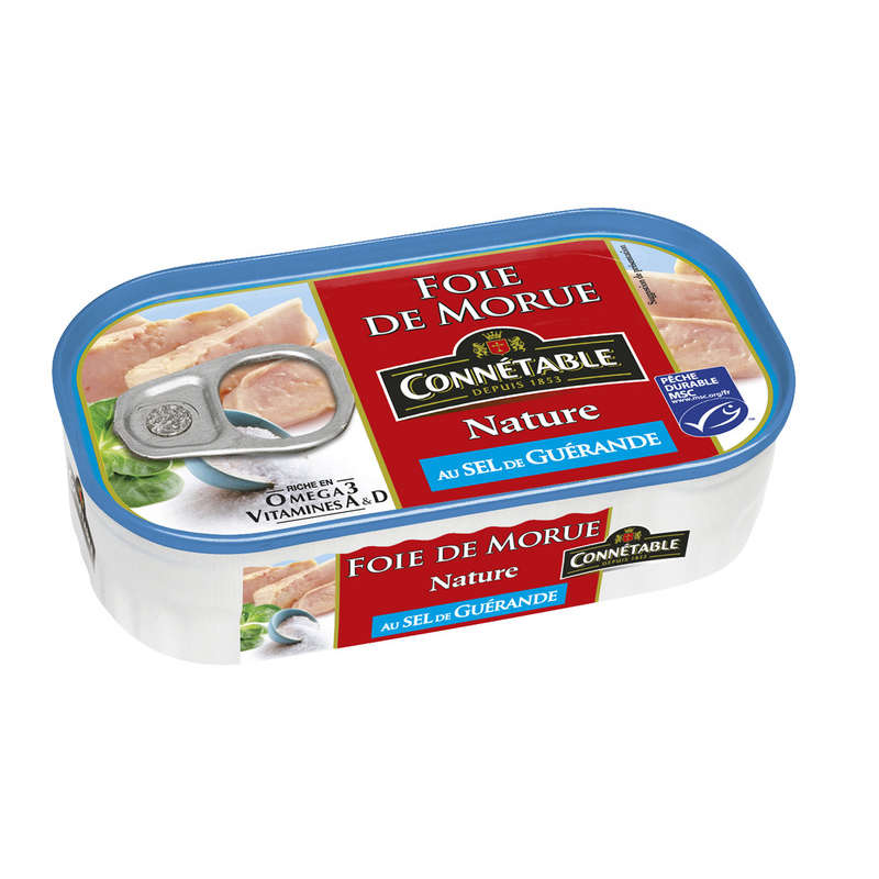 Connétable Foie de Morue Nature au Sel de Guérande 121g