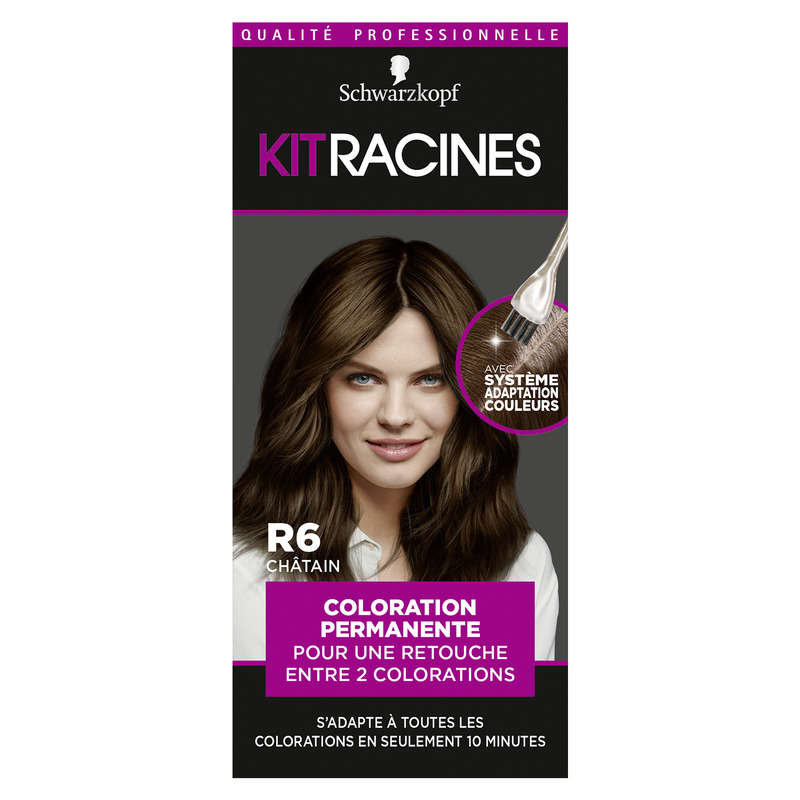 Schwarzkopf Kit Racines Coloration Permanente Châtain R6