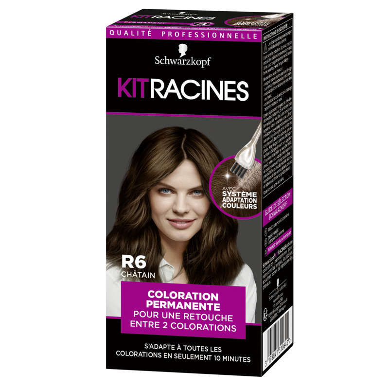 Schwarzkopf Kit Racines Coloration Permanente Châtain R6