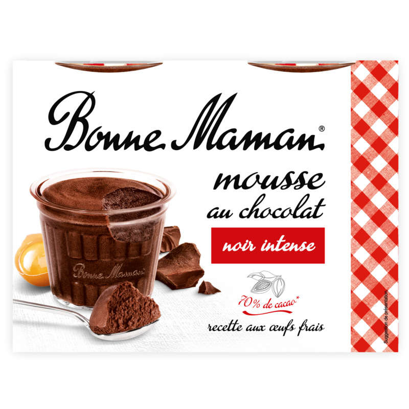 Bonne Maman Mousse au chocolat noir intense 4x50g