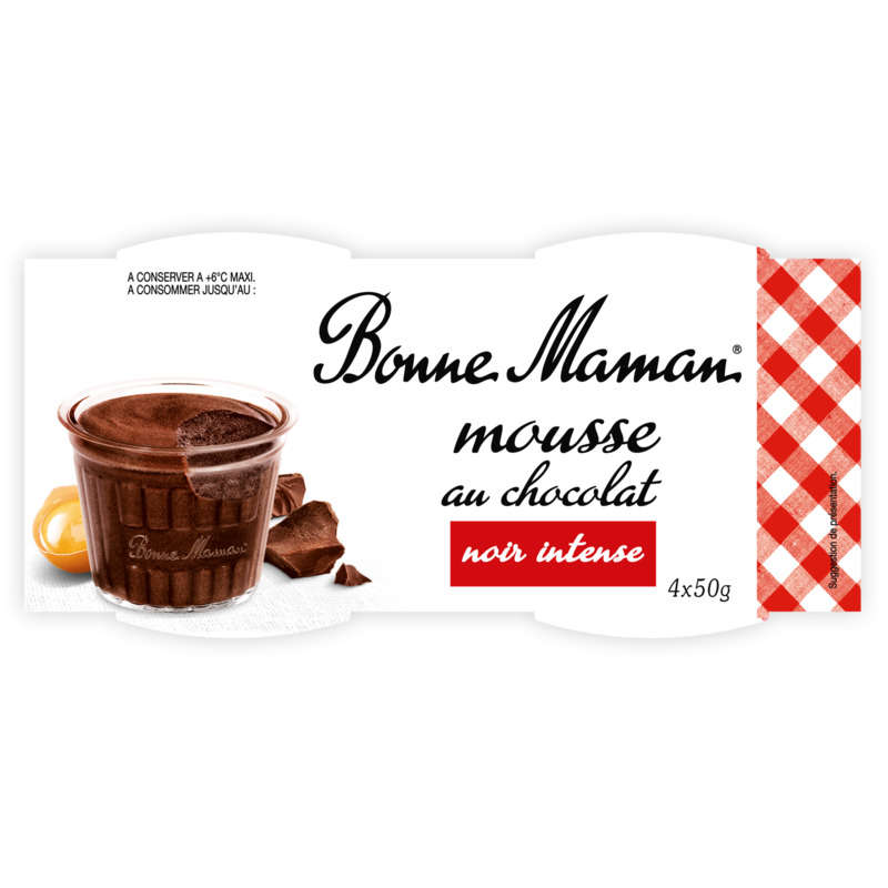 Bonne Maman Mousse au chocolat noir intense 4x50g