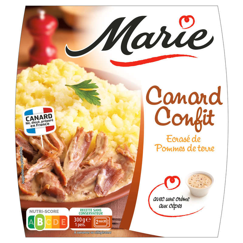 DUCK CONFIT - MASHED POTATOES AND PORCINI CREAM 300G MARIE