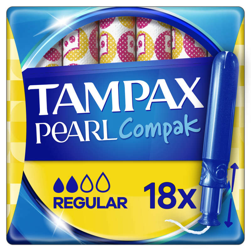 Tampax Pearl Compak Regular Flow Tampons X18