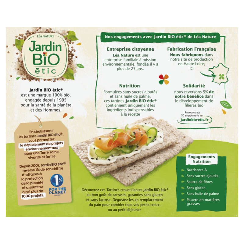 Jardin Bio Tartines Sarrasin Gluten Free 150G