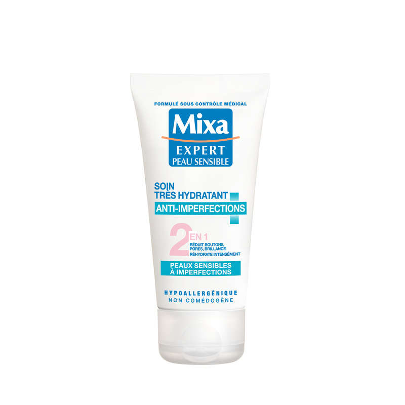 Mixa Soin Anti-Imperfection Très Hydatant 2 en 1 Peau Sensible 50ml