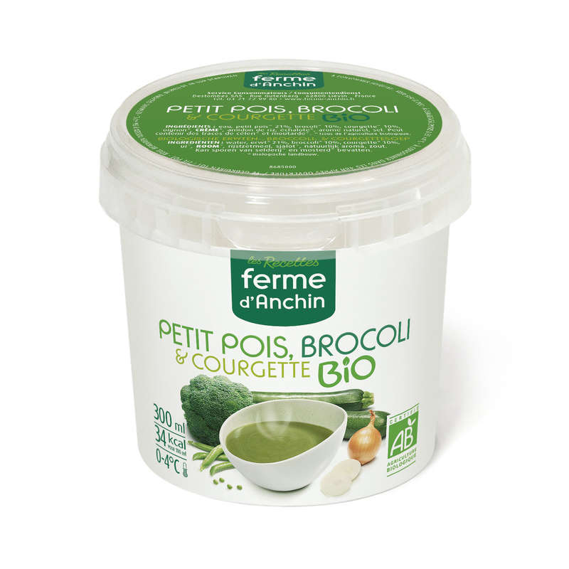 La Ferme d'Anchin soupe petit pois brocoli et courgette Bio 300ml