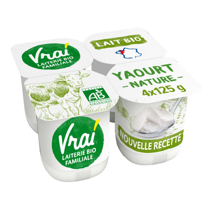 Real Organic Natural Yogurt 4X125G