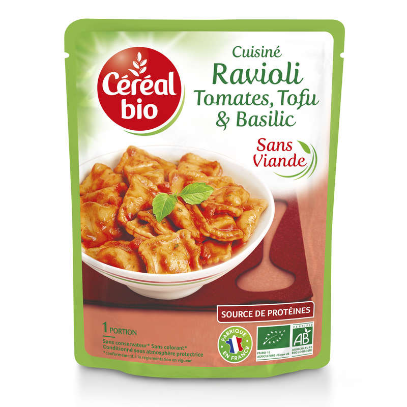 Organic Cereal Ravioli Tomatoes, Tofu & Basil Meatless 1 Portion 267g