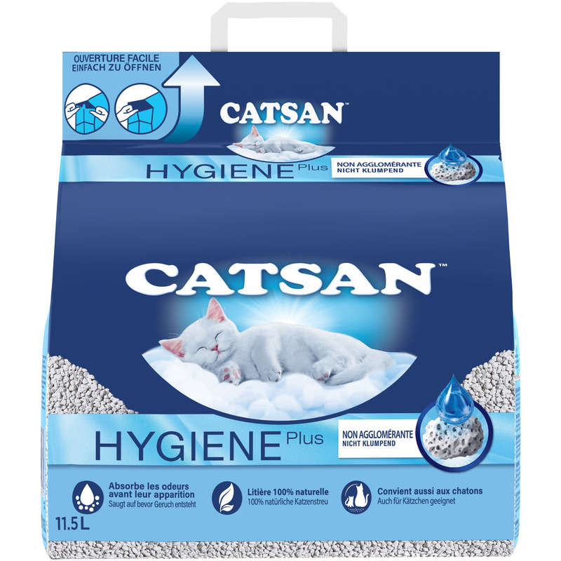 Catsan Hygiene Plus Litière Minérale Pour Chat 11,5L