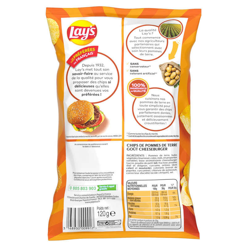 Lay's Chips Saveur Cheeseburger 120g