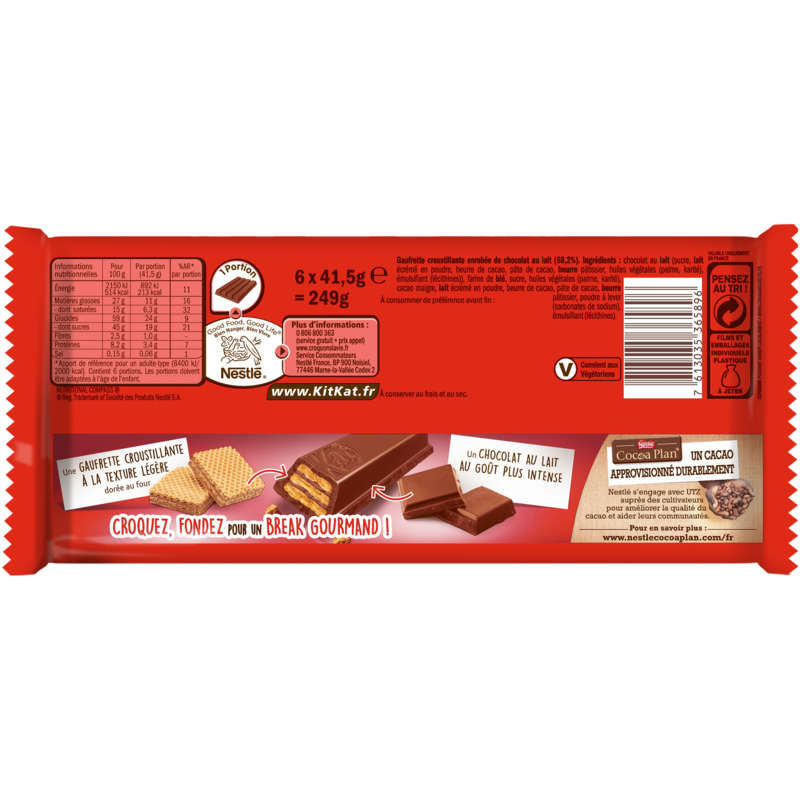 Kit Kat 4 Finger Barre Au Chocolat Au Lait, 41,5G