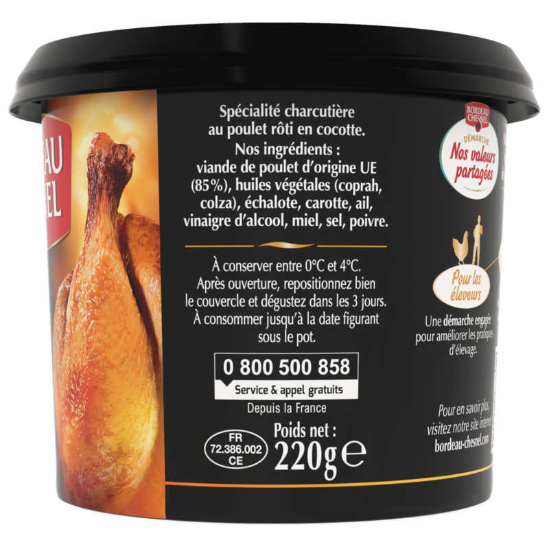 Bordeau Chesnel Spécialité Charcutière Au Poulet Rôti En Cocotte 220 G