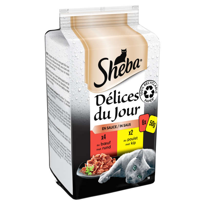 Sheba Délices Du Jour En Sauce Sélection Du Boucher Pour Chat 6X50G