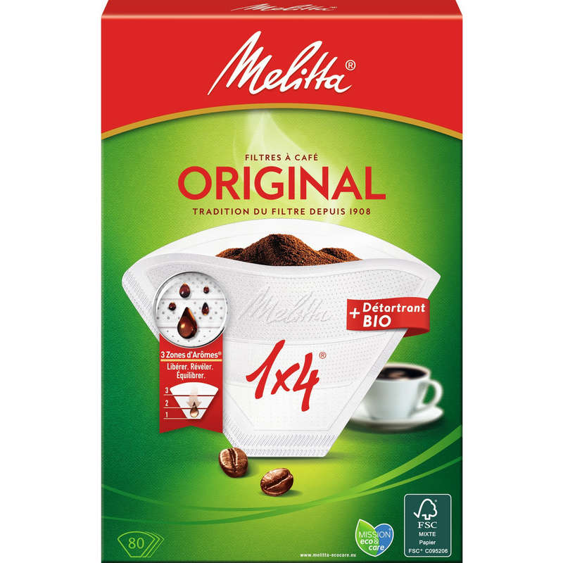 Melitta Filtres à café Original Détartrant & bio 80 unite