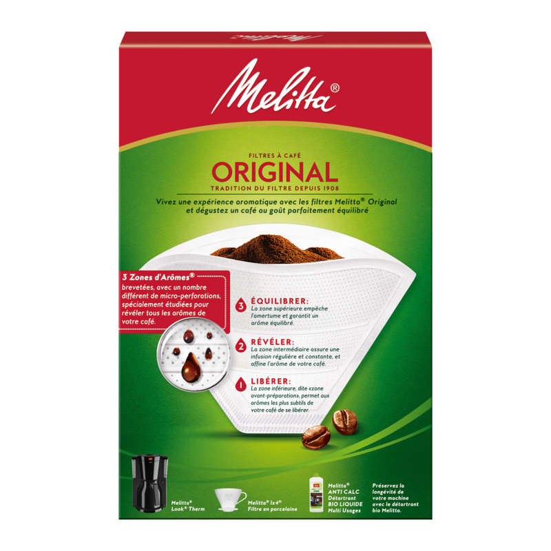 Melitta Filtres à café Original Détartrant & bio 80 unite