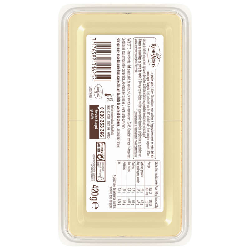 Richesmonts La Raclette Fromage Classique 420G