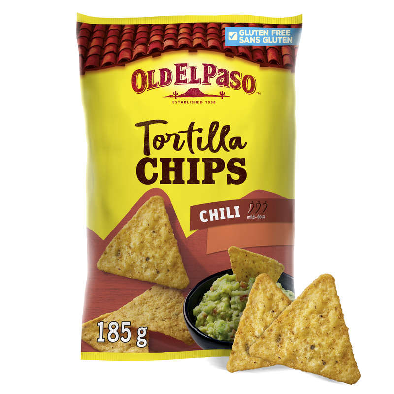 Old El Paso Crunchy Tortilla Chips Chili Flavor 185G