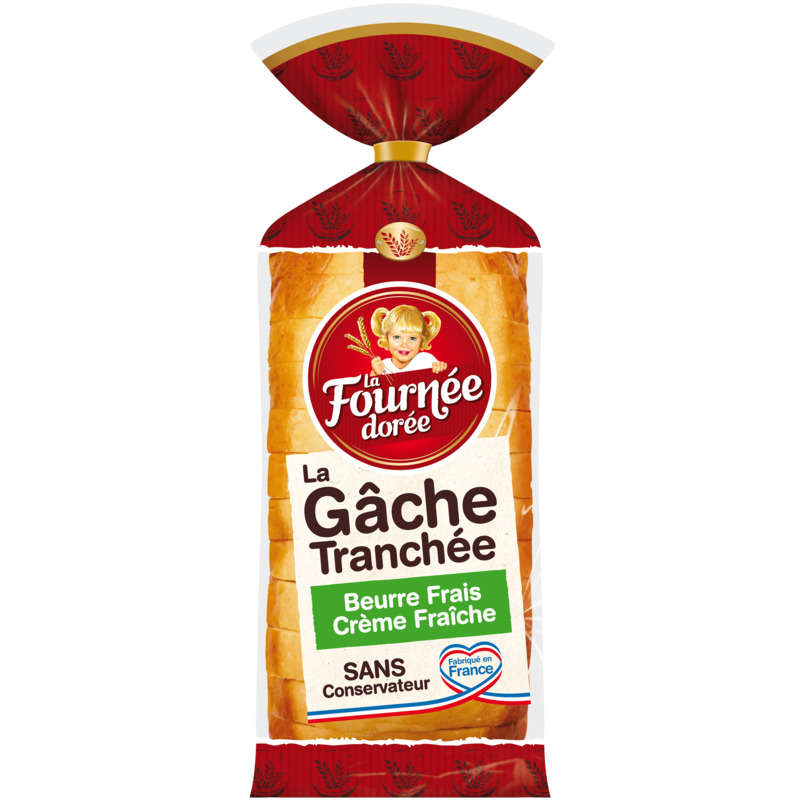 La Fournée Dorée Gâche tranchée au beurre et crème 500g