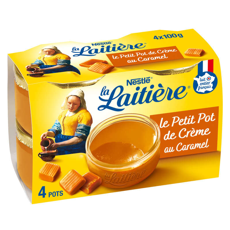 La Laitière Small Pot of Caramel Cream 4x100g