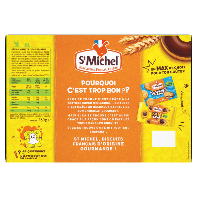 St Michel Doonuts nappés chocolat 180g