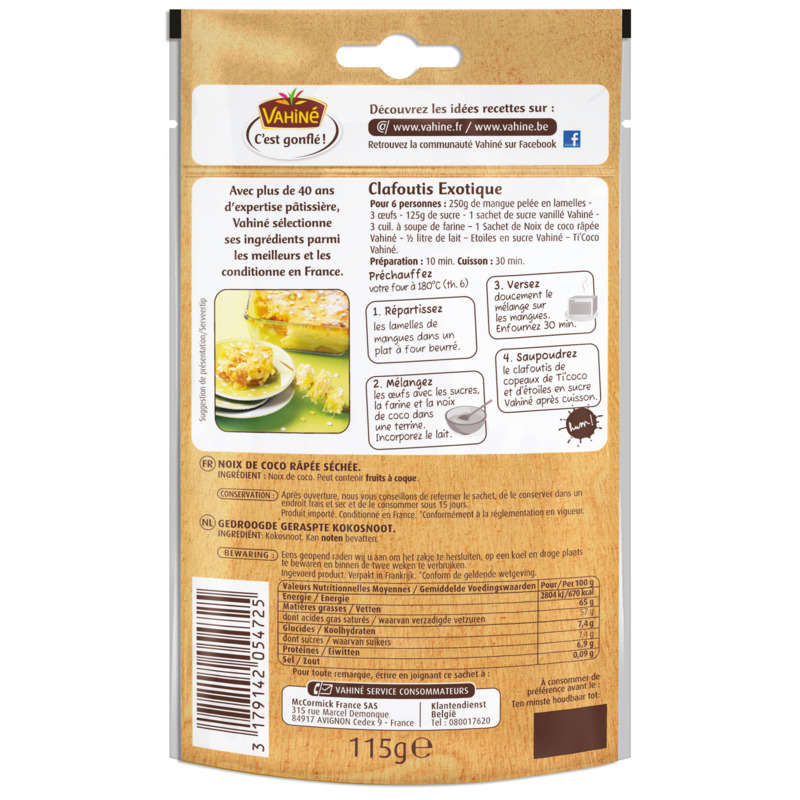 Vahiné Grated Coconut 115g