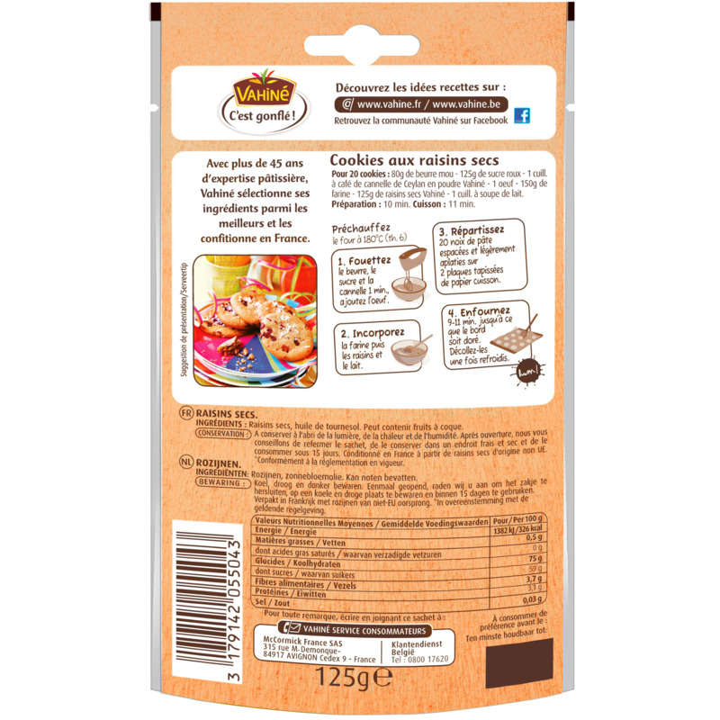 Vahiné Raisins secs 125g