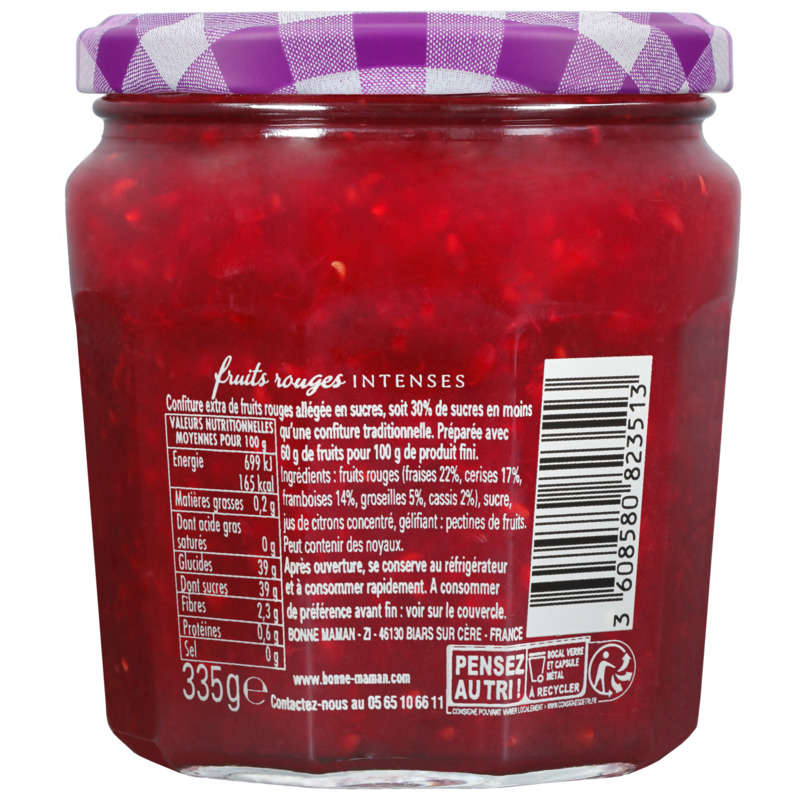 Bonne Maman Confiture fruits rouges intense 335g