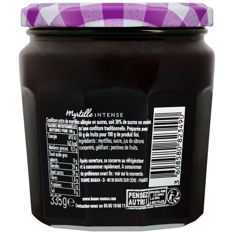 Bonne Maman Confiture myrtille intense 335g