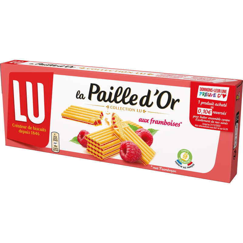 Lu La Paille d'Or Biscuits Gaufrettes Framboises 170g