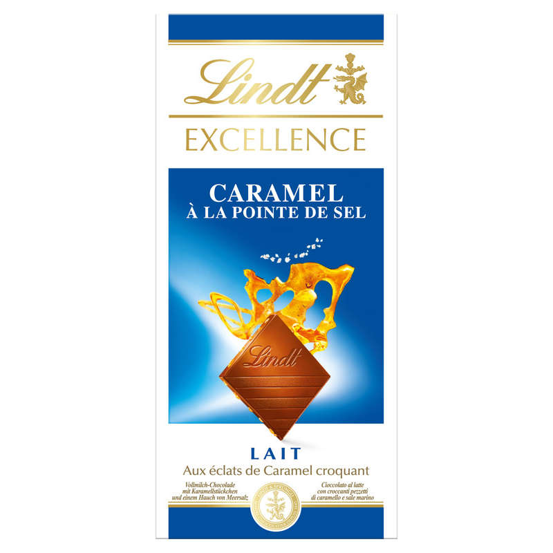 Lindt Excellence Tablette Chocolat Lait Caramel Fleur de Sel 100g