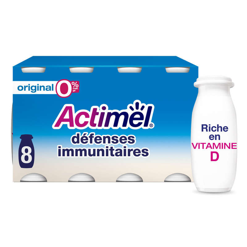 Actimel yaourt à boire nature 0% 8x100g