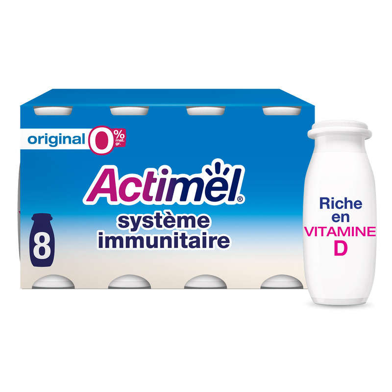 Actimel yaourt à boire nature 0% 8x100g