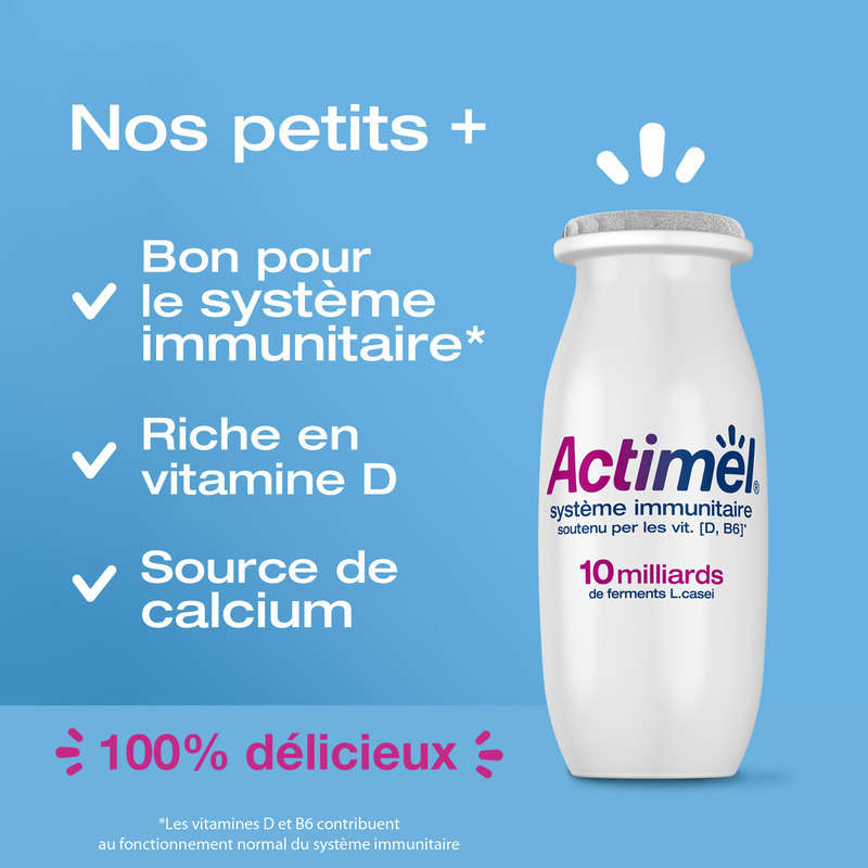 Actimel yaourt à boire nature 0% 8x100g