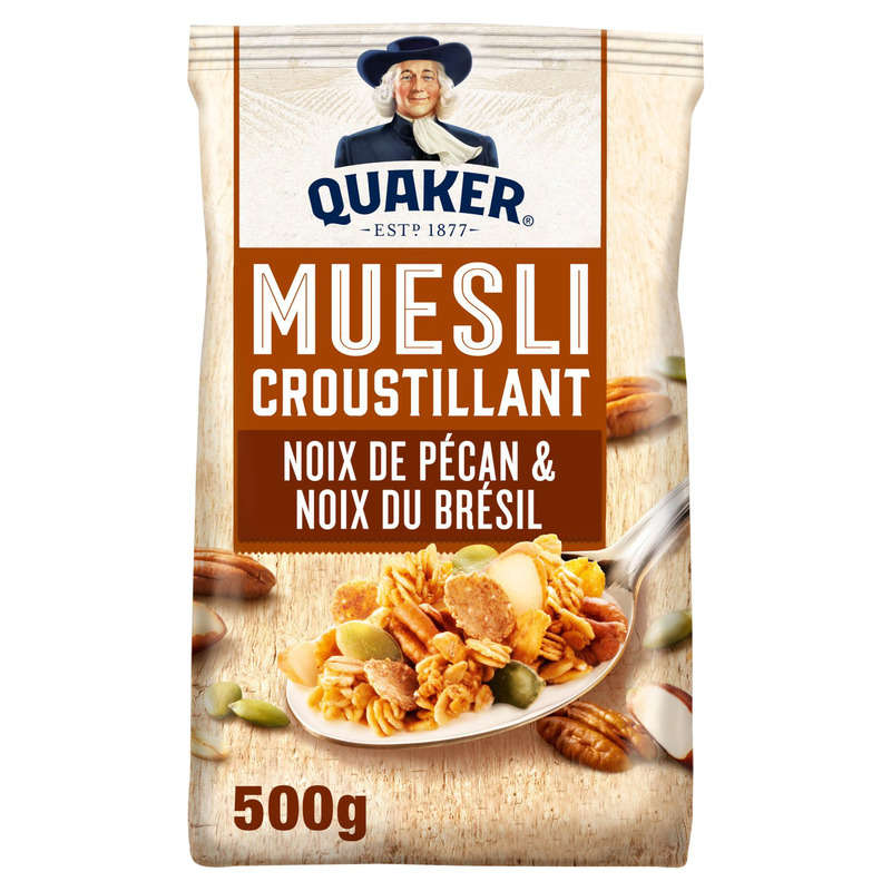 Quaker Muesli Crunchy Cereal Pecans & Brazil Nuts 500g