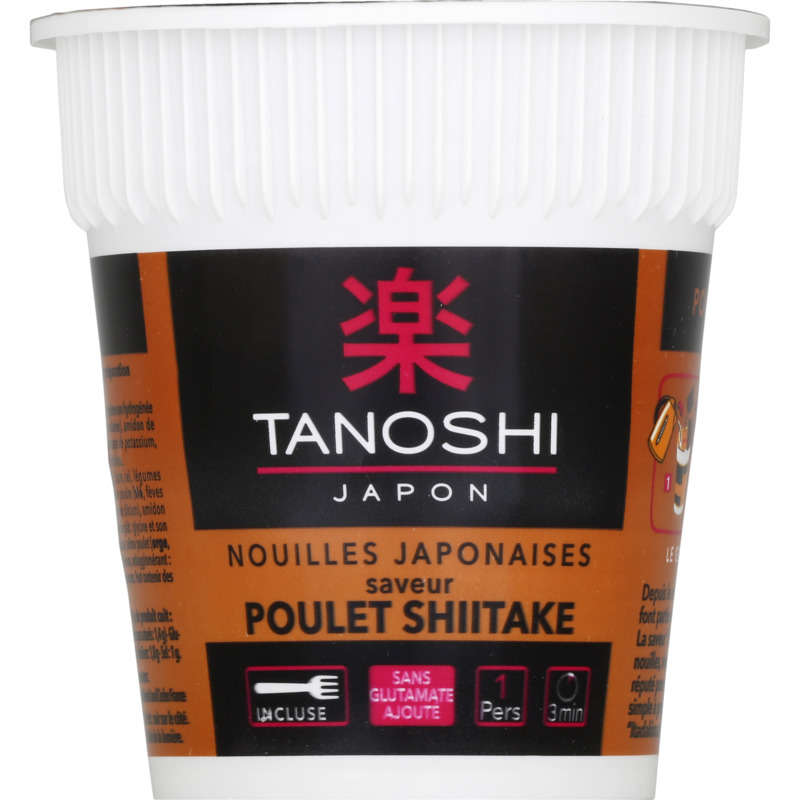 Tanoshi Japon Nouilles Japonaises Saveur Poulet Shiitaké 65g